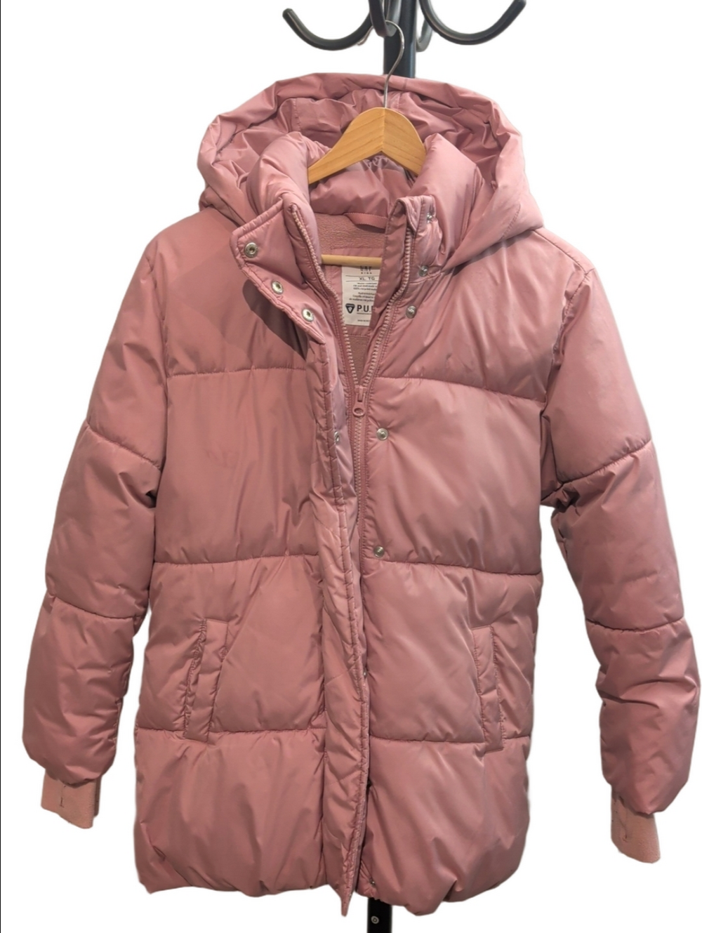 Gap Kids Girls Size XL Pink Puffer Parka Jacket 100% Recycled Cold Control